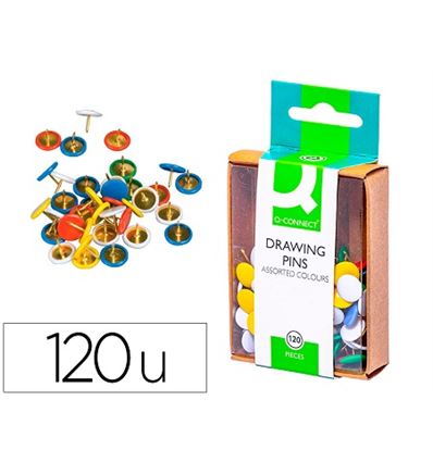 CHINCHETAS Q-CONNECT COLORES 120UD - 28725