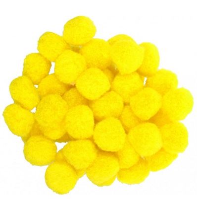 i-mondi® Pompones color amarillo para manualidades y decoración 50 piezas tamaño 25 mm 