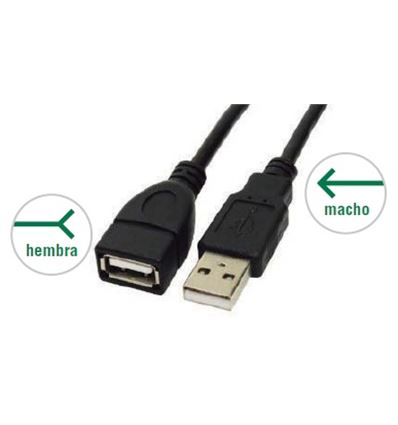 CABLE USB Alargador 2 m. - CABLE-USB-ALARGADOR-1020182E