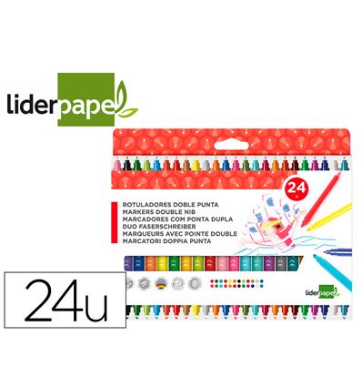 ROTULADOR LIDERPAPEL DUO 24 COLORES - 52214G