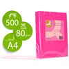 PAPEL Q-CONNECT A4 80G 500H ROSA INTENSO - 72063