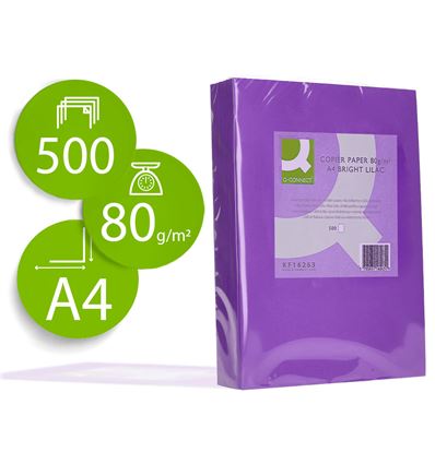 PAPEL Q-CONNECT A4 80G 500H LILA INTENSO - 72064G
