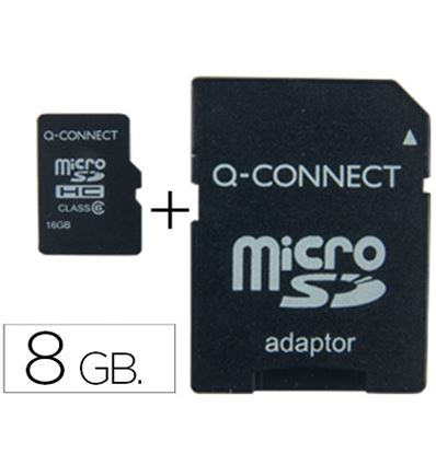 MEMORIA SD MICRO Q-CONNECT FLASH 8 GB CLASE 4 CON ADAPTADOR - 72648G