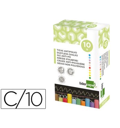 TIZA LIDERPAPEL COLORES 10UD - 77659G