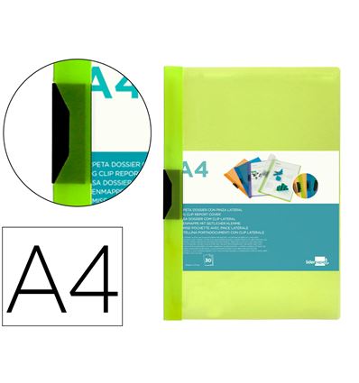 DOSSIER PINZA LATERAL LIDERPAPEL A4 30H FROSTY VERDE - 29323G