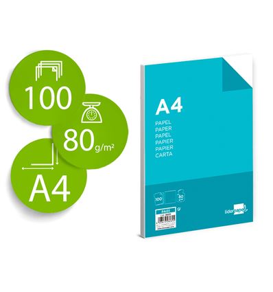 PAPEL LIDERPAPEL A4 80G 100H - 28231G