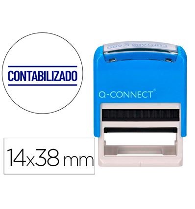 SELLO ENTINTADO AUTOMATICO Q-CONNECT CONTABILIZADO ALMOHADILLA 14X38 MM COL - 166050G