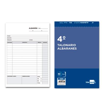 TALONARIO LIDERPAPEL ALBARAN T215 - 16890G