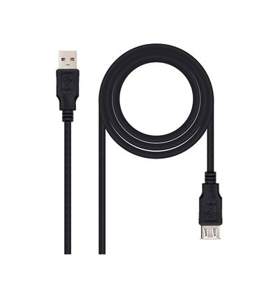 CABLE USB NANOCABLE 2.0 TIPO A/M-A/H COLOR NEGRO LONGITUD 1,8 M - 162685G