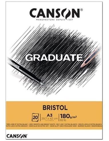 Bloc bristol canson graduate a3 20h 180gr - 14810384