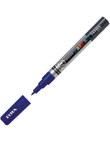Rotulador lyra mark all azul oscuro 0.7mm - LYRA-MARK-ALL-07MM-AZULOSC