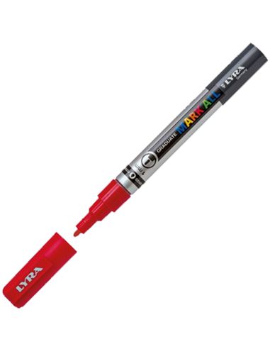 Rotulador lyra mark all rojo 1mm - LYRA-MARK-ALL-1MM-ROJO