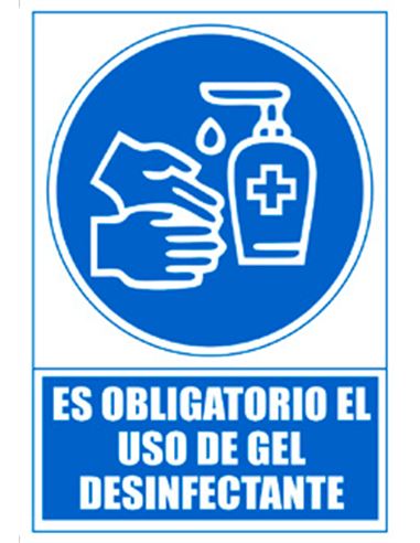 Señalizacion pvc utilizar gel desinfectante - CARTEL-USO-GEL-DESINFECTANTE