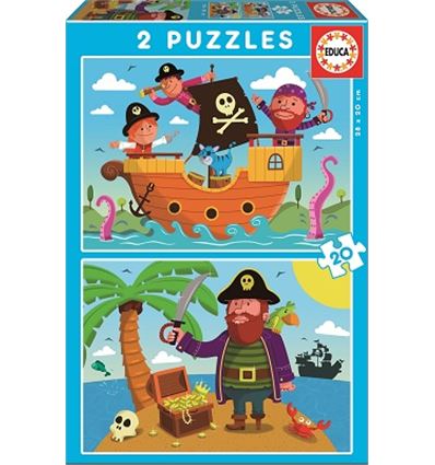 Puzzles basicos piratas 2x20 pzas - PUZZLE-PIRATAS