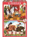 Puzzles basicos cuidando caballos 2x48 pzas - PUZZLE-CABALLOS