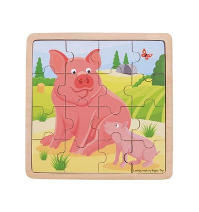 Puzzles bandeja mamas y bebes 16 piezas cerditos - PUZZLE-CERDITOS-879495