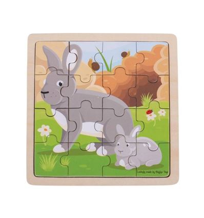 Puzzles bandeja mamas y bebes 16 piezas conejos - PUZZLE-CONEJOS-879496