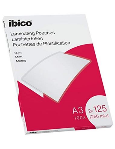 Cartera plastificar a3 ibico basics standard 125m 100ud - LAMINA-PLASTIFICAR-A3-60101214