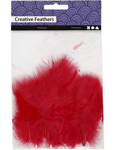 Plumas creativ collage 15ud rojo - 880696