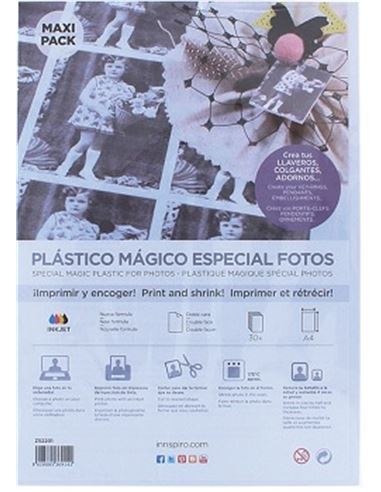 Plastico magico shrinkles inkjet 26.2x20.2cm 3ud blanco - PLASTICO-MAGICO-SHRINKLES-INKJET-5702201