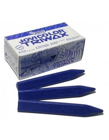Ceras jovicolor triwax azul oscuro 12ud - JOVICOLOR-AZUL-OSCURO-12