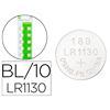 PILA Q-CONNECT TIPO BOTON ALCALINA LR54 1.5V BLISTER DE 10 UNIDADES - 162778g